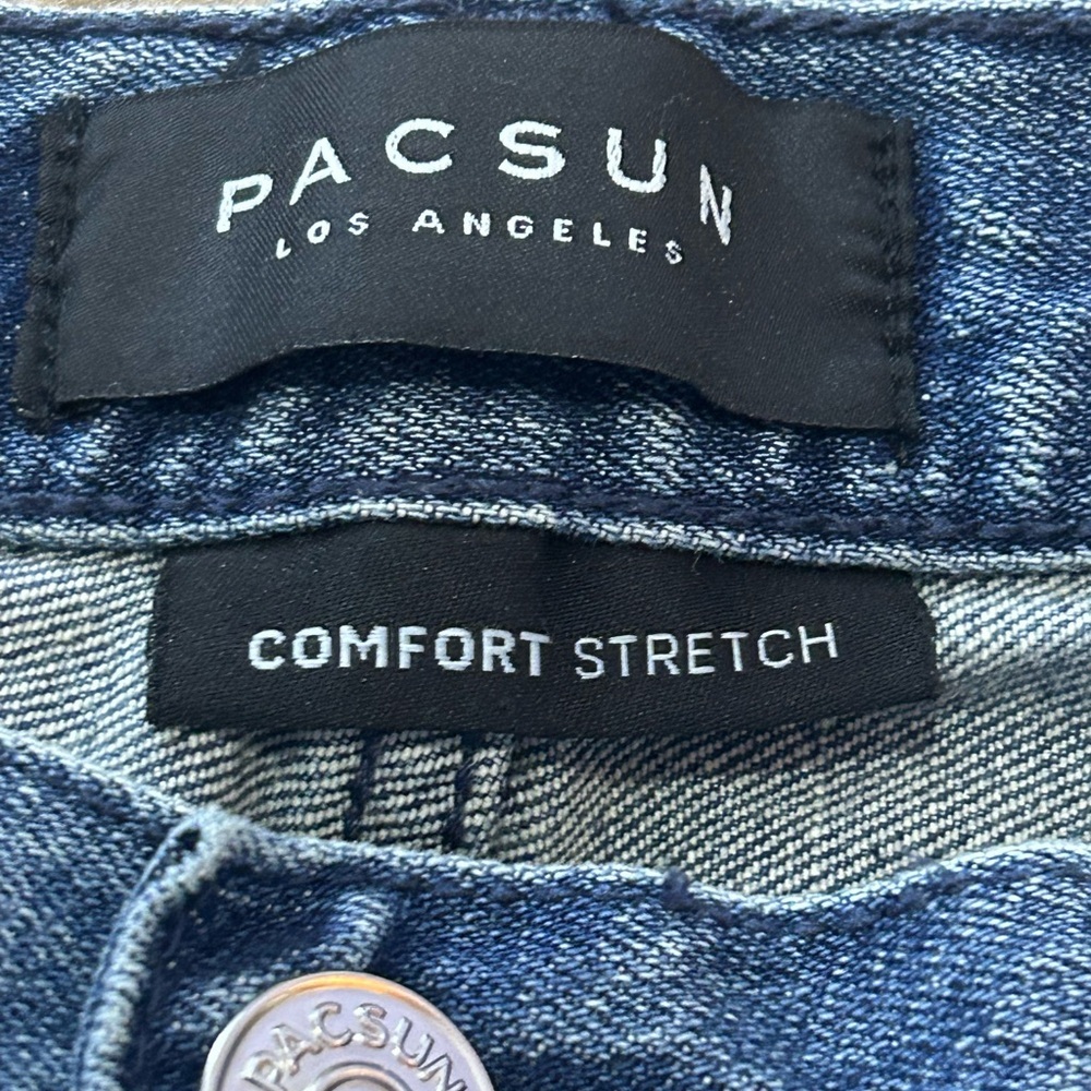 PacSun Jeans Stacked Skinny Mens Size 36 x 32 Blue Slim Fit Comfort Stretch - Picture 5 of 9